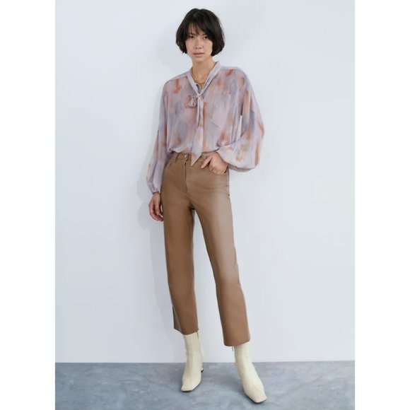 Wilfred Melina Cropped Vegan Leather Pant Size 6 - Picture 3 of 13